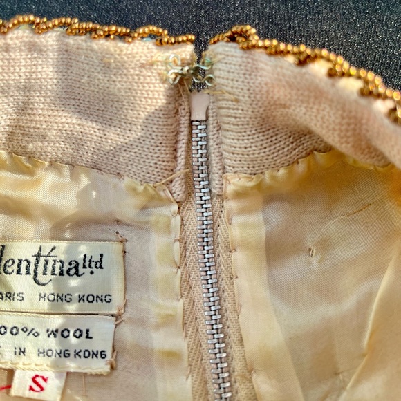VTG Valentina Ltd. 1960s Sm. Beaded Wool Formal Zip Back Sweater Tank EXQUISITE - Picture 10 of 16